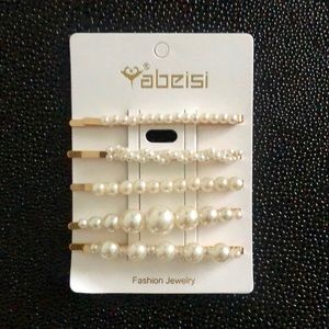 5/pc Pearl Barrette Set Pearl Hair Clip